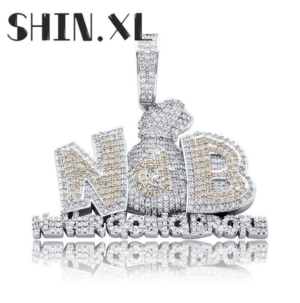 

18k gold plated dollar money bag hip hop personality pendant iced out full of zircon necklace pendant for men8913249, Silver