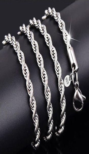 

fashion 3mm 18k silver gold plated rope chain necklace jewelry5542418