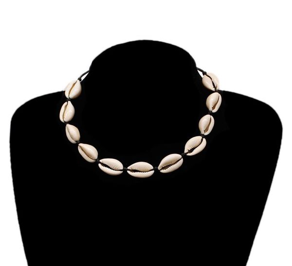 

beach natural cowrie shell necklace nature shell statement choker necklace bohemia collar collier women fashion clavicular chain j9900701, Silver