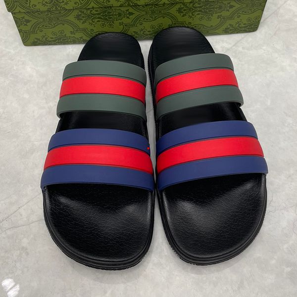 

2023 fashion designer slippers comfort slipper women sandals shoes platform slides calfskin sandal fashion rubber bottom slides summer beach, Black
