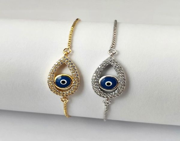 

micro pave shiny cubic zircon cz eye connector bracelet for women girl charm jewelry gift bg3081803209, Black