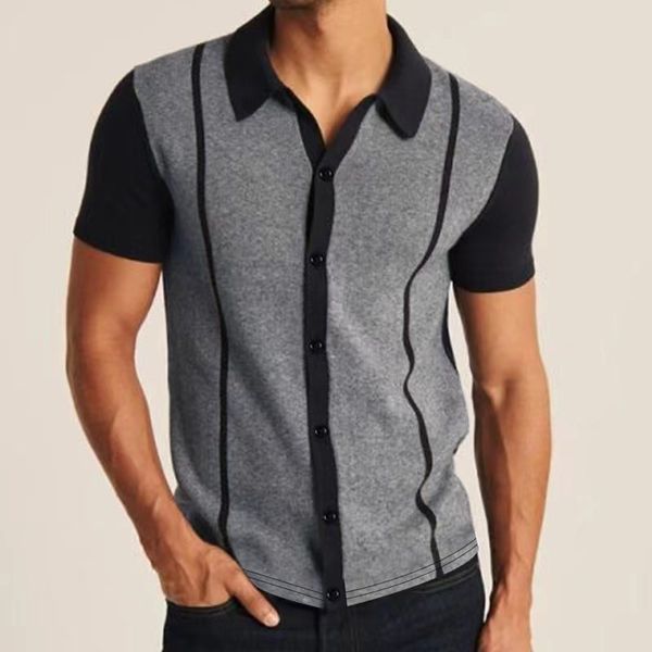 

men's polos summer short sleeve mens polo shirts luxury loose wide striped business casual thin male fashion man tees oversize s-3 230, White;black