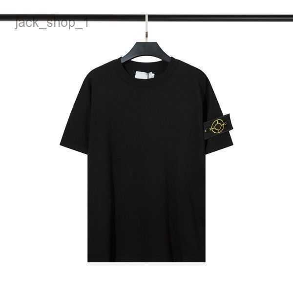 

men's t shirt company designer stone tees summer menswear breathable loose button badge lovers street fashion 100% cotton polo massimo, White;black