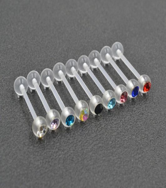 

new fashion acrylic transparent tongue ring barbell bar pregnant women navel ring femme body piercing jewelry3565966, Silver