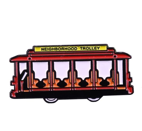 

neighborhood trolley enamel pin retro bus brooch traffic transportation badge creative backpack jacket accessory3429629, Gray