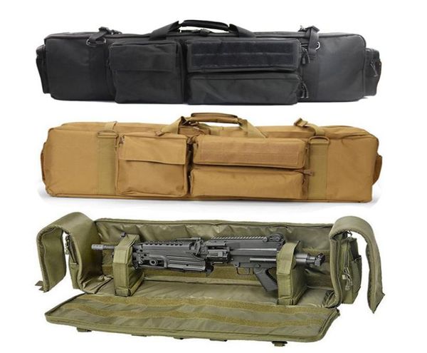 

military airsoft gun bag case double rifle backpack for m249 m16 ar15 rifle bag hunting carbine gun carrying protection bag 2010229164820