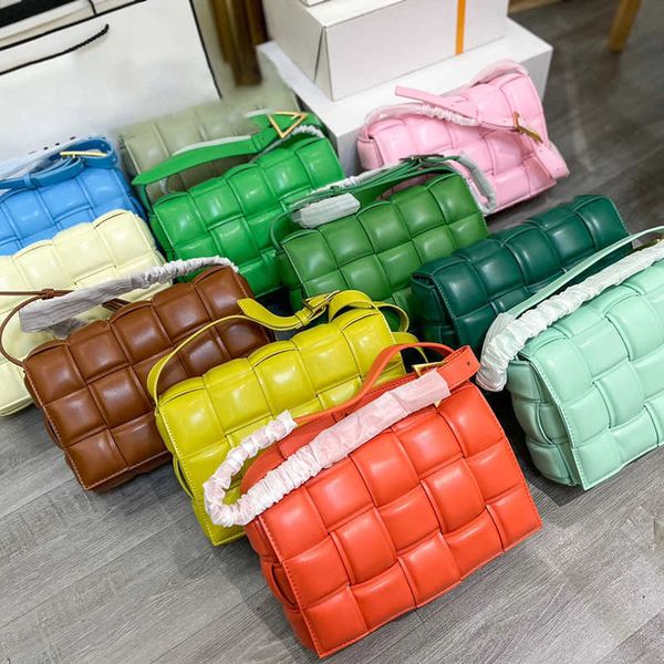 

summer woven bag shoulder purses designer woman handbag fashion square casset crossbody bags lady pink brown messenger flap 230807