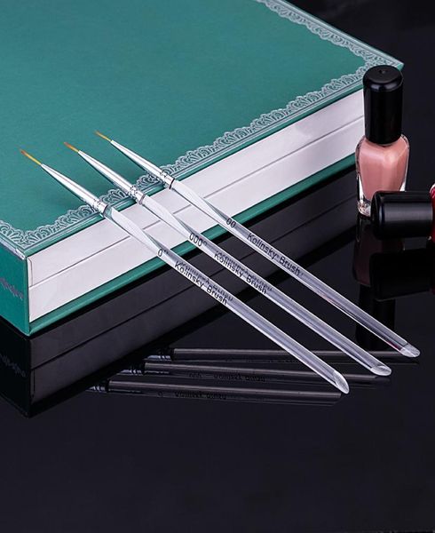

na002 3pcs nail art liner painting brush 7mm 9mm 11mm nail drawing dotting brushes uv gel acrylic manicure nails brush pen3416832, Yellow
