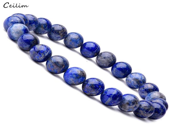 

handmade lapis lazuli beaded bracelets for women men fashion natural stone energy bracelet elastical jewelry gift4356565, Black