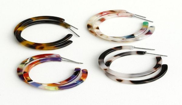 

ins hong kong style retro style wild earrings fashion simple trendy colorful resin earrings earrings7905916, Golden;silver