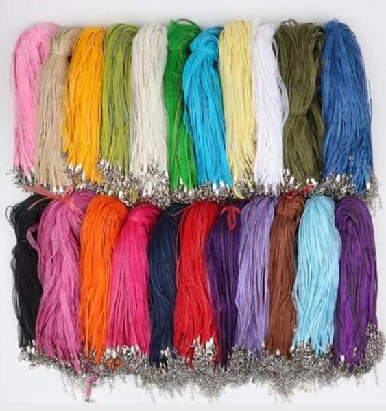 

wax leather necklace beading cord string rope wire extender chain with lobster clasp diy jewelry3741652, Silver