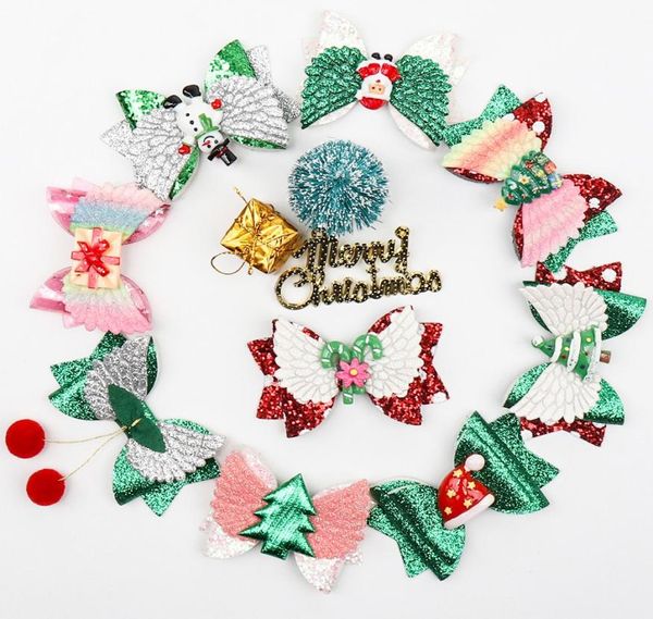

dhl 9 colors 3inch baby girls christmas cute bow hairclip barrettes hair accessories hairpins headbands infant toddler headdr6609722, Slivery;white