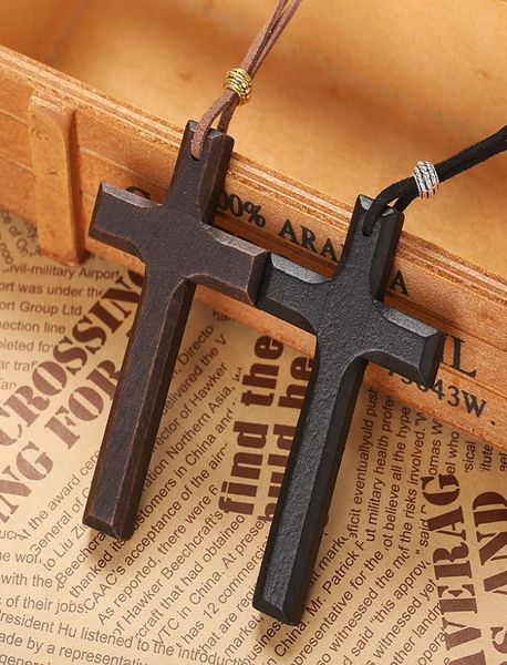 

promotion vintage handicraft wooden cross penadnt necklace women039s couple long pendant sweater chain factory xmas gifts9788944, Silver