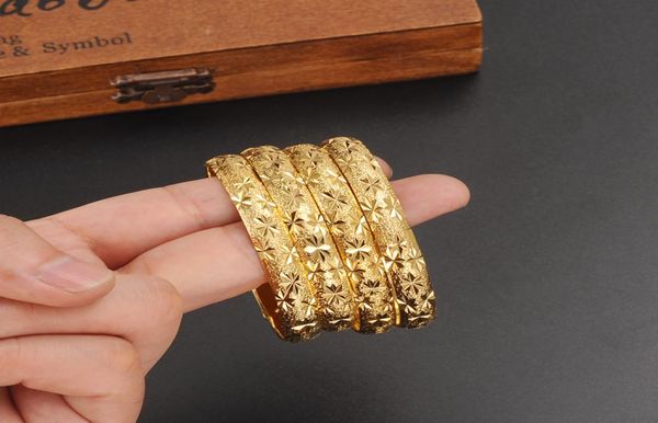 

1 pc women dubai india girls bangle 24k gold color bracelet bangle african arabicethiopian bride wedding jewelry9841579, Golden;silver
