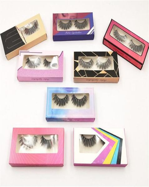 

false eyelashes black cross fake eyelash natural long make up eye lash extensione eyelashes multi color package1088488