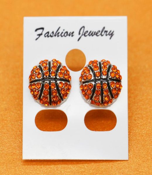

basketball rhinestone round yellow softball stud earrings gift for sports mom spots team gift for her softball mom fashion earring6794712, Silver