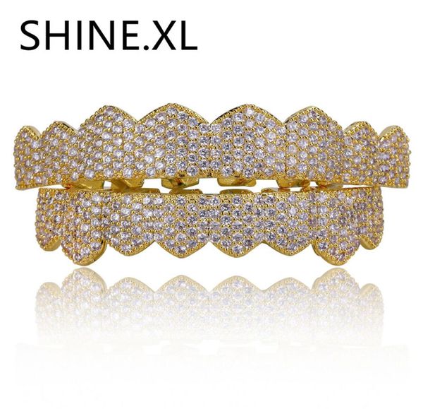 

new fashion custom gold teeth grillz hip hop iced out all cubic zircon bottom tooth caps set bling body jewelry1165308, Black