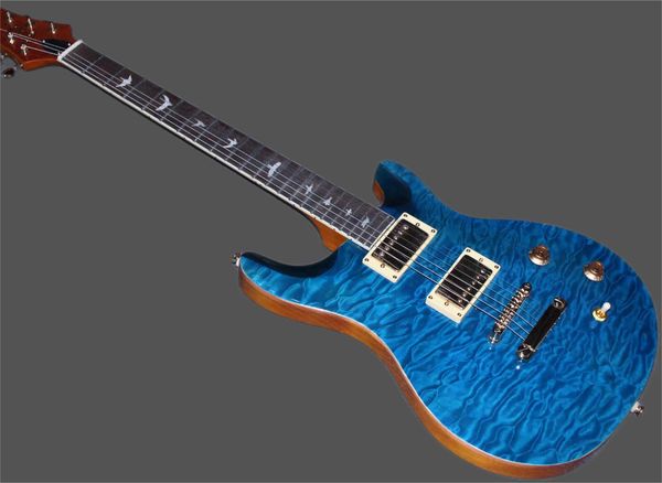 

prs electric guitar filled maple-large blue floral handmade mahogany headdress