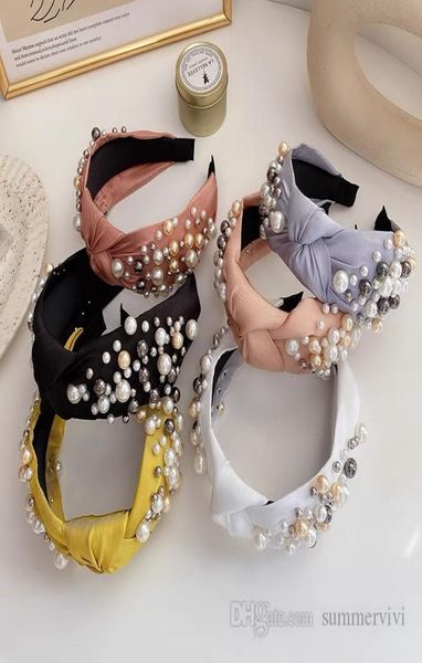 

girls pearls hair sticks girls tie wide princess hairbands designer women accessoires children beaded pageant party headbands q2419306629, Slivery;white