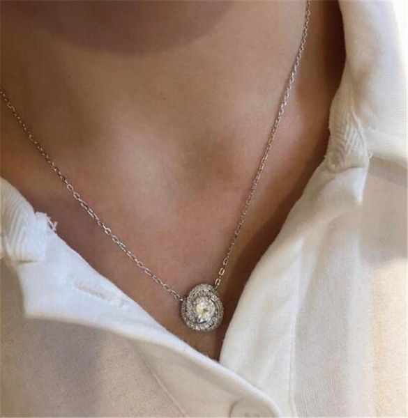 

women pendant necklace round diamond necklace pendant necklace for women birthday party gift 6616656, Silver