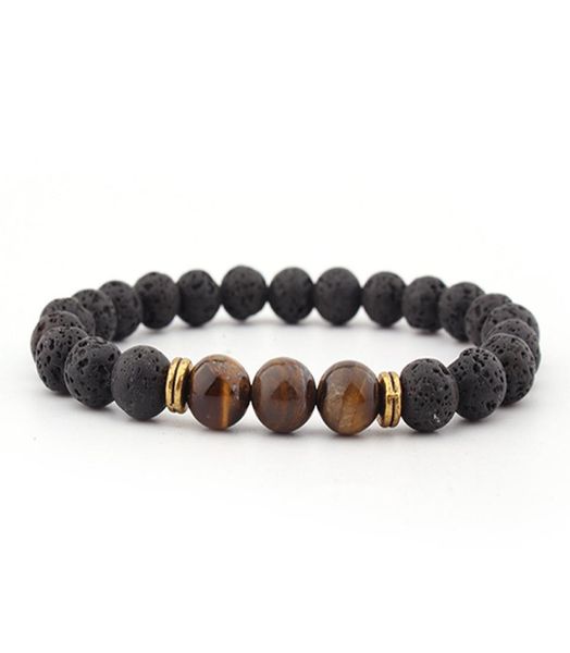 

12 constellation natural black onyx 10mm lava tiger eye stone beads men bracelet leo lovers energy strand pulseras5606383