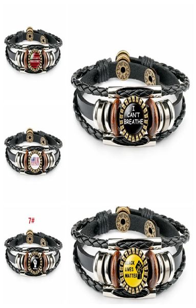 

i can039t breathe bracelets weave leather cowboy bracelet black live matter wristband president election bracelet supplie7177660, Golden;silver