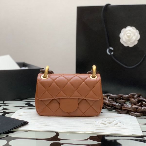 

designer mini flap bag genuine leather chain bag 18cm luxury crossbody bag delicate knockoff shoulder bag with box yc1