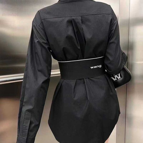 

aw womens casual dress wang designer shirt dress fashion women longuette, Black;gray