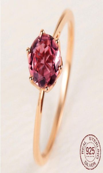 

princess ruby gemstone rings for women 925 sterling silver wedding engagement jewelry charming rose gold color ring j2545848931, Slivery;golden