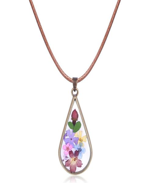 

choker pendant necklace for women necklaces charm chokers pendants handmade vintage style natural dried flowers bronze wedding par7620384, Silver