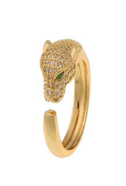 

fan bingbing039s same kajia inlaid adjustable head of diamond light luxury style personalized leopard opening ring4811825, Silver