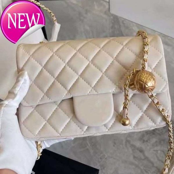 

woman's brand designer shoulder bags tote 23 square fat little golden ball rhomb chain shoulders messenger bag texture lambskin crossbo