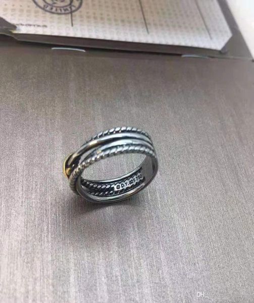

european and american custom ring environmental protection copper plated genuine gold wire rotating x designer ring2379437, Golden;silver