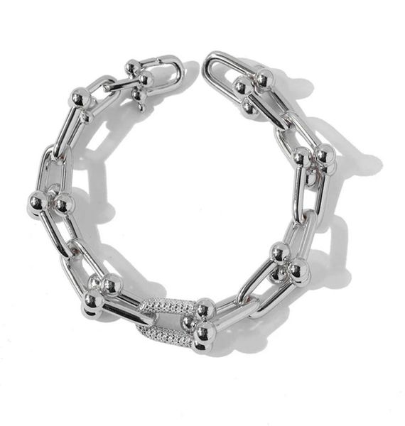 

japan korea popular 2021 new women bracelet stainless steel luxury jewelry punk zircon gift designer gift chain6856179, Black