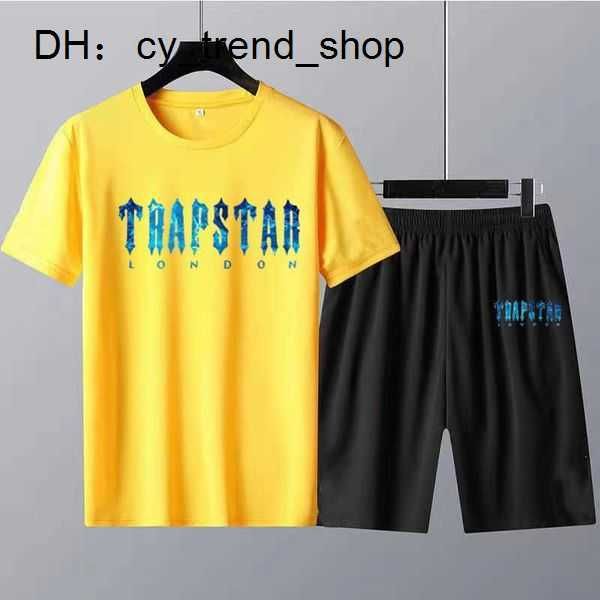 

men's t-shirts new summer trapstar shirt and shorts set luxury brand cotton tshirt print piece suit women's tracksuit z0221 51, White;black