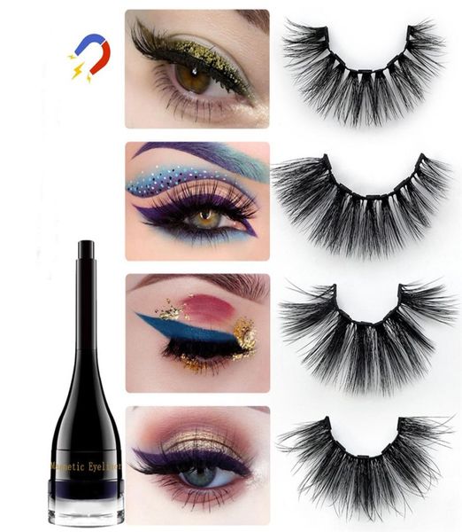 

new colorful magnetic eyeliner magnetic false eyelashes set magnet fake eyelashes set eyelash extension makeup faux 3d mink eyelas9162573