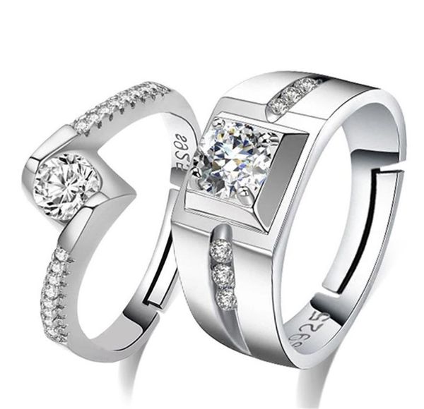 

s925 sterling silver promise rings for couples lovers resizable zirconia wedding party jewelry anniversary gift wh856705318