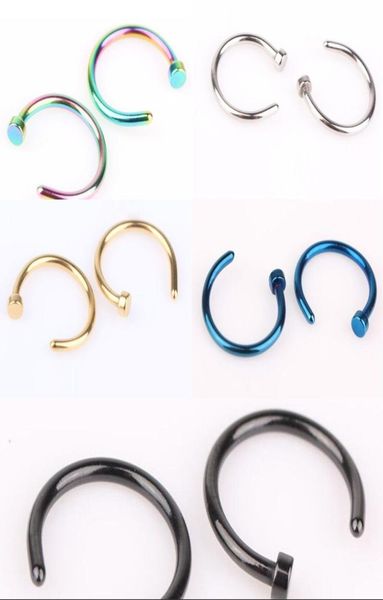 

five colors titanium punk clip on fake piercing body nose ring nose ring for women2300066, Silver