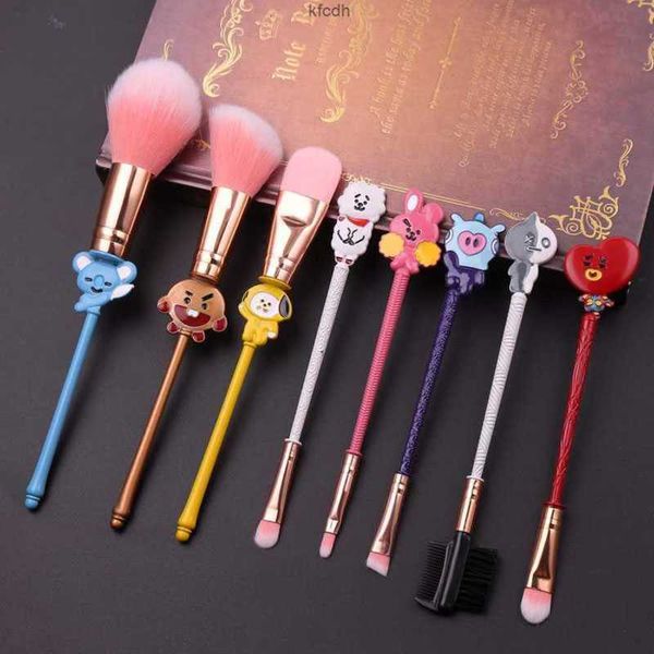 

cosmetic es set cartoon 8pcs cute fairy eye shadow eyebrow foundation powder blush brush makeup tool