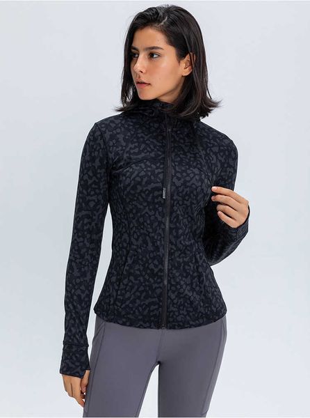 

sport yoga sport jackets winter coat sport jacket hooded design women's autumn jacket slim stretch print zipper yoga gym jogging outerw