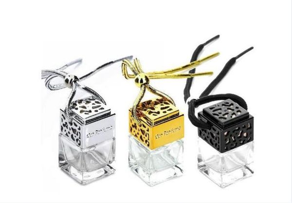

8ml cube perfume bottle car hanging perfume rearview ornament air freshener for essential oils diffuser fragrance empty glass bott5544880