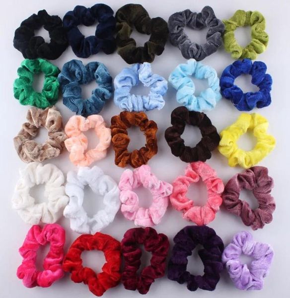 

new women velvet elastic hair scrunchie scrunchy hairbands head band ponytail holder middle size 4717045
