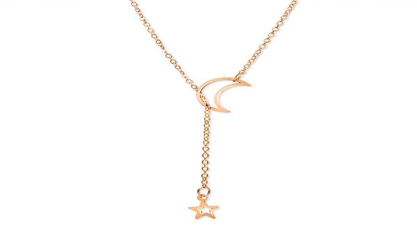 

star moon pendant necklaces gold fashion elegant design pendant chain jewelry alloy collar choker necklace for women girl lady par2488425, Silver