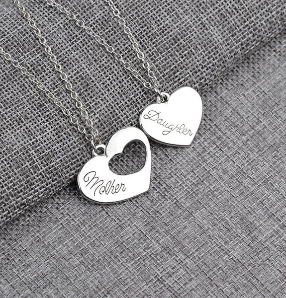 

heart jewelry i love you to the moon and back mom pendant necklace mother day gift whole fashion jewelry a13324702997, Silver