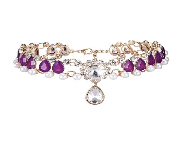

fashion designer luxury super glittering full rhinestone diamond colorful crystals statement collar choker necklace for woman 1584287, Golden;silver