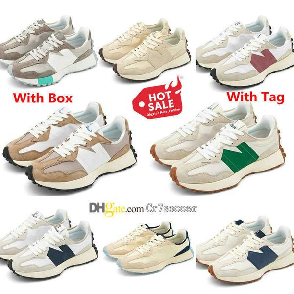 

2023 navy nbr white 327 shoes sneakers mens sports running shoe blue light camel white grass green sea salt red bean milk dark gray womens l
