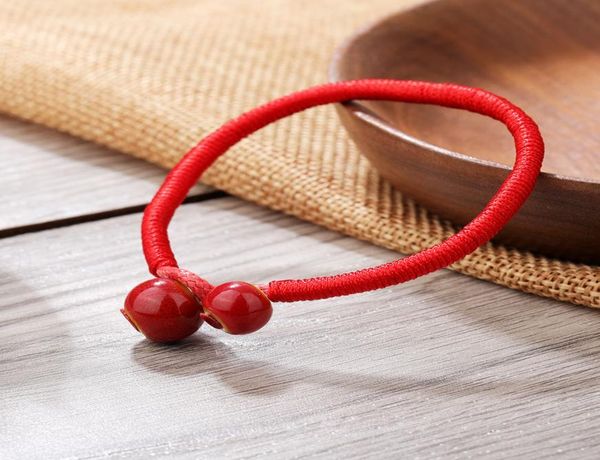 

handmade braided red ceramic beads bracelet for women men ethnic style red lucky string bracelet fashion jewelry gift7204316, Black