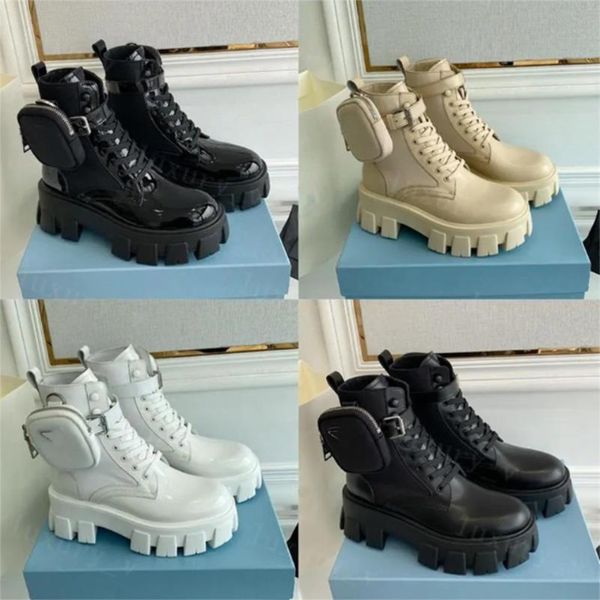 

designer rois boots women ankle boots monolith boot fashion australia brushed leather nylon men shoes platform removable black lady heels