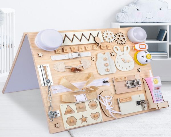 

finished doublesided busy board diy accessories busyboard montessori early childhood education toys baby gift5165240, Blue