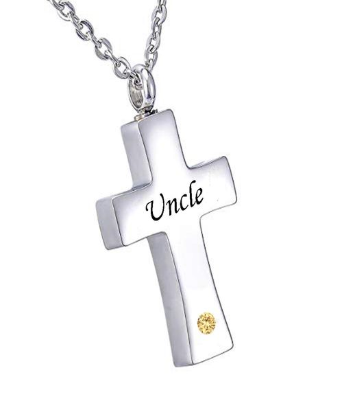 

fashion jewelry cross urn necklace for ashes keepsake uncle memorial pendant stainless steel cremation jewelry8523922, Silver
